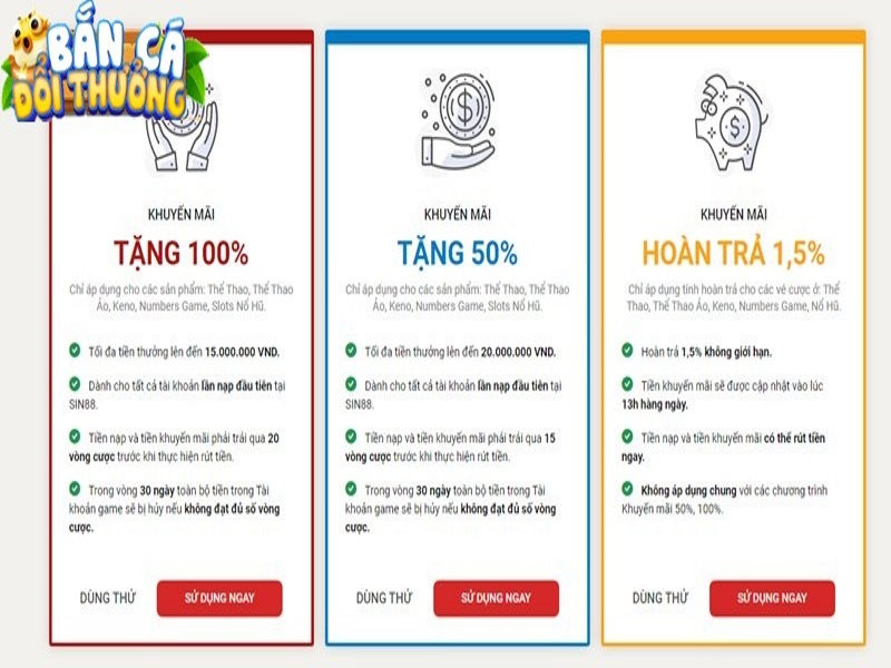 SIN88 - Ưu Đãi Không Giới Hạn Cho Mọi Thành Viên Khuyến mãi siêu hấp dẫn trên hệ thống